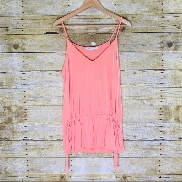 Lush Cami Top Peach Pink Front Ties Size Large - Picture 2 of 4